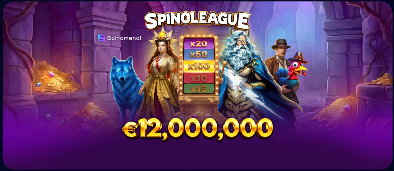 Spinoleague tournament Wizardo casino €12M prize with x20 x10.